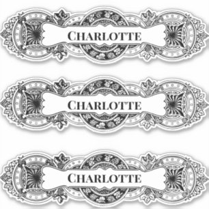 Adesivo Vinheta-quadro de nome barroco