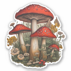 Adesivo Vinheta Red Mushroom
