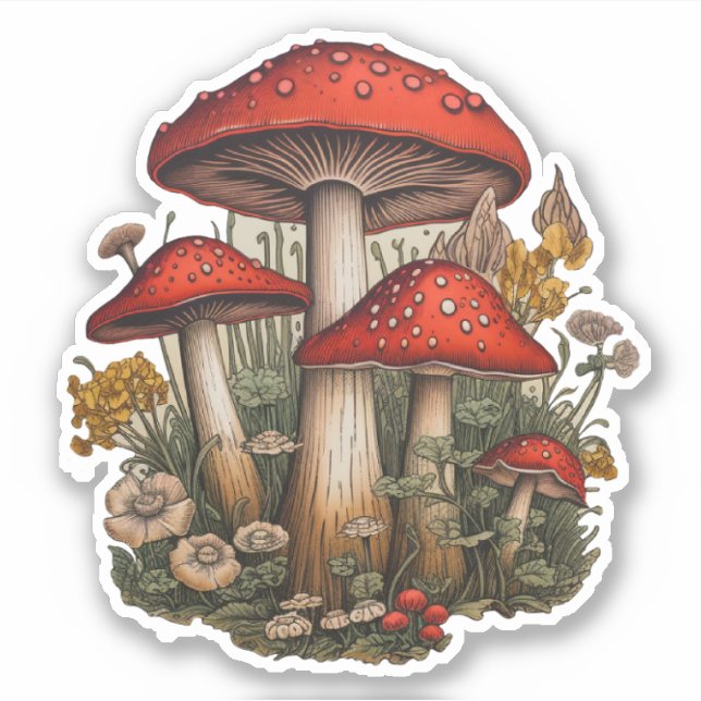 Adesivo Vinheta Red Mushroom (Frente)