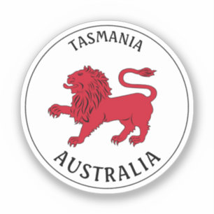 Adesivo Vinheta redonda clássica com Crachá da Tasmania (A