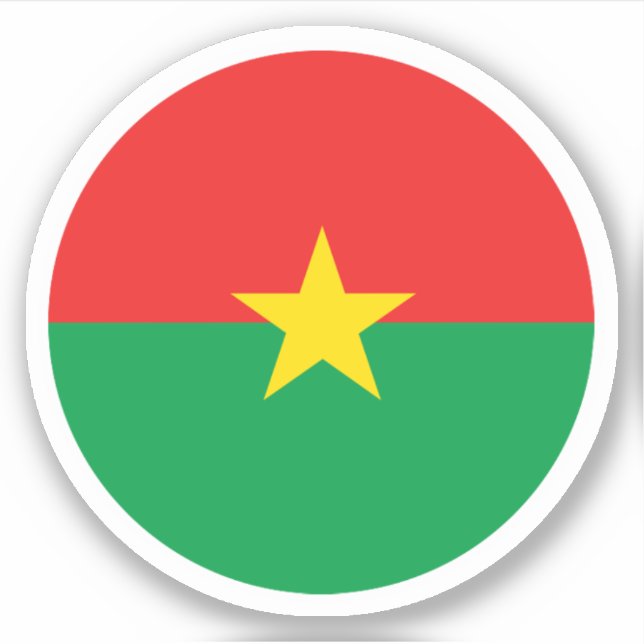 Adesivo Vinheta Redonda de Sinalizador Burkina Faso (Frente)