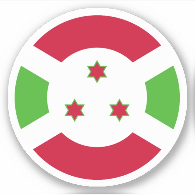 Adesivo Vinheta Redonda de Sinalizador Burundi (Frente)