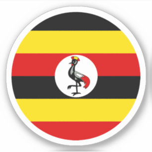 Adesivo Vinheta Redonda de Sinalizador de Uganda