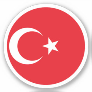 Adesivo Vinheta redonda de sinalizador Turkiye