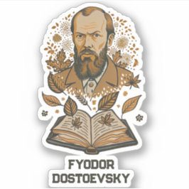 Adesivo Vinheta-retrato de Fyodor Dostoevsky
