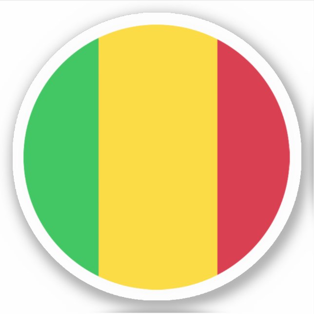 Adesivo Vinheta Ronda de Sinalizador do Mali (Frente)