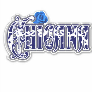 Adesivo Vinheta Rosa Azul-Chicana