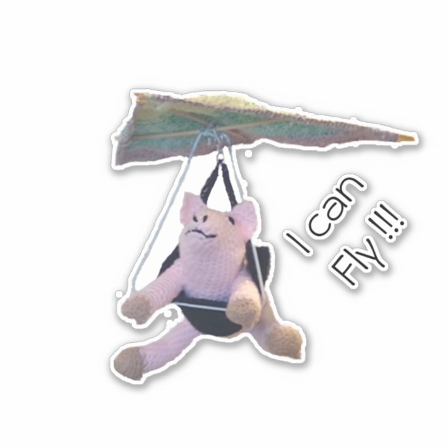 Adesivo Vinheta - Suíno Voador (Frente)