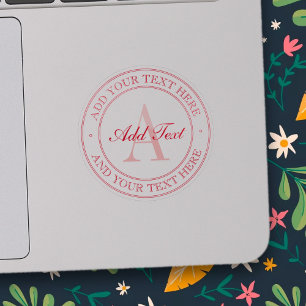 Adesivo Vinheta transparente de texto editável vermelho e