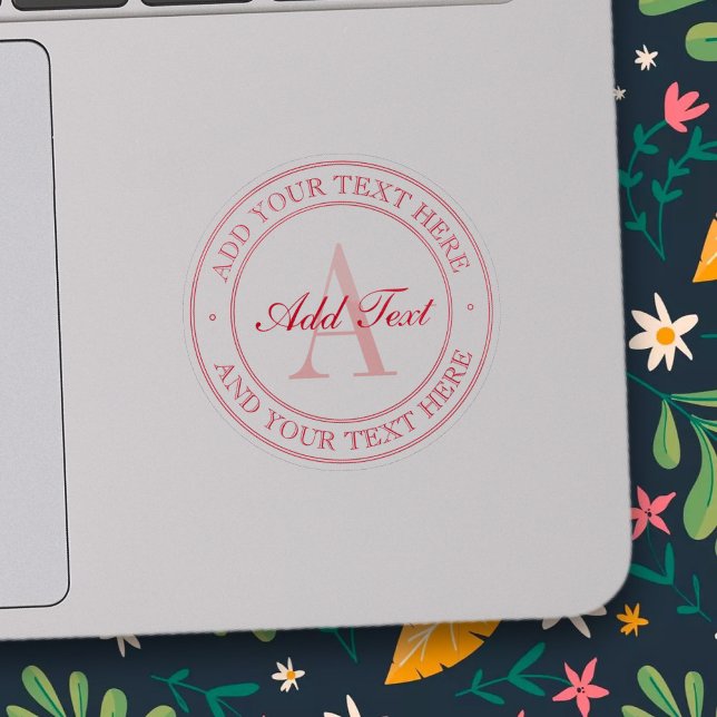 Adesivo Vinheta transparente de texto editável vermelho el (Criador carregado)