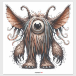 Adesivo Vinheta transparente monstro de olhos unidos