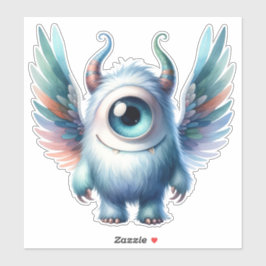 Adesivo Vinheta transparente monstro de olhos unidos