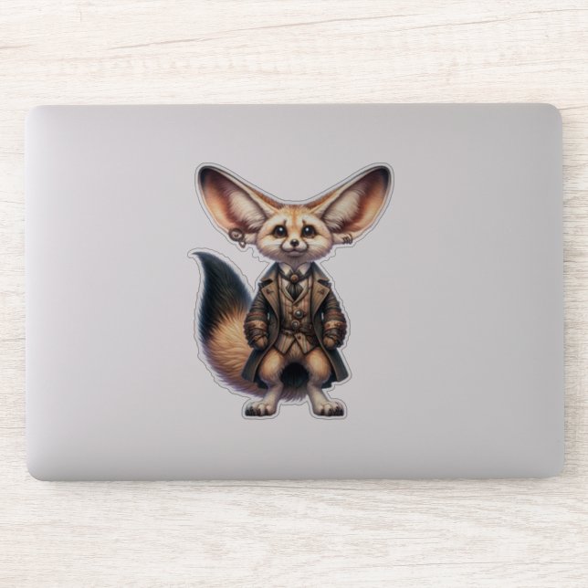 Adesivo Vinheta transparente Steampunk Fennec Fox (Computador)