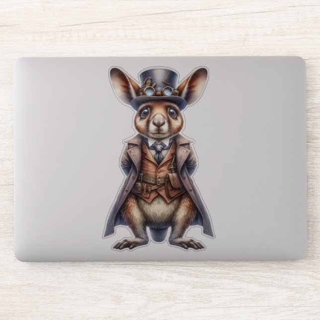 Adesivo Vinheta transparente Steampunk Wallaby (Computador)