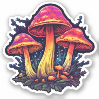 Adesivo Vinheta Trippy Mushroom: Uma Delícia Psicodélica