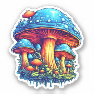 Adesivo Vinheta Trippy Mushroom: Uma Delícia Psicodélica