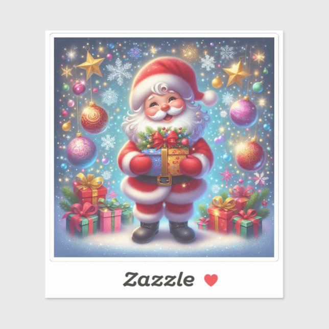 Adesivo Vinheta Vermelha Festiva Celebrando o Vosso Natal (Folha)