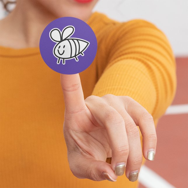 Adesivo Vinheta-Vinho De Abelha Desenhada À Mão (Criador carregado)