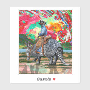 Adesivo Vinheta-Vinho De Corte Personalizado Armadillo Cow