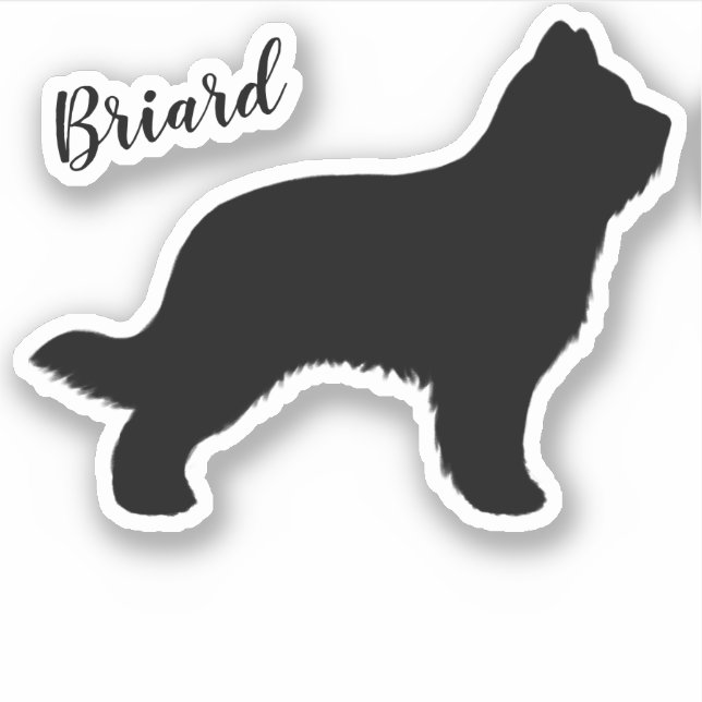 Adesivo Vinheta-Vinil-Cachorro-Briard (Frente)