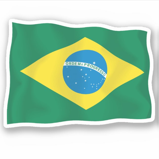 Adesivo Vinheta-vinil com bandeira do Brasil (Frente)