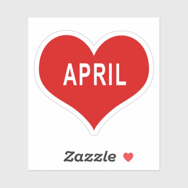 Adesivo Vinheta-Vinil Coração de Amor Vermelho APRIL (Folha)