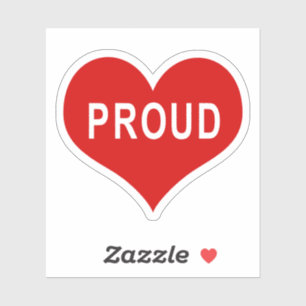 Adesivo Vinheta-Vinil Coração de Amor Vermelho PROUD