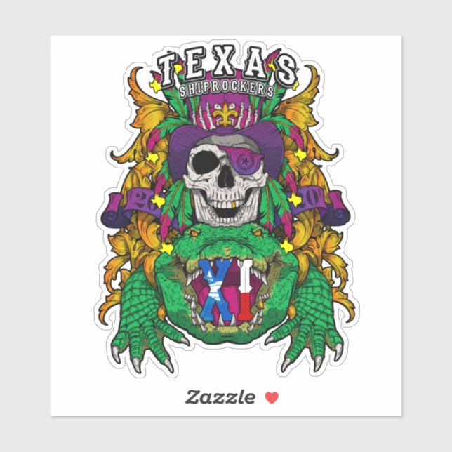 Adesivo Vinheta Vinil de 6" Texas ShipRockers (Folha)