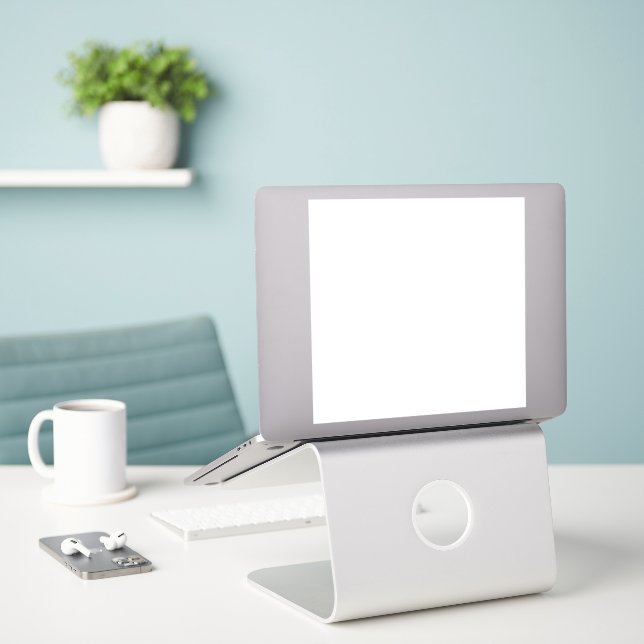 Adesivo Vinheta Vinil de 8" x 8" grande - Adicionar a sua  (Laptop na mesa)