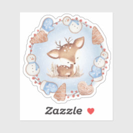 Adesivo Vinheta-vinil de cervo de Natal bonito