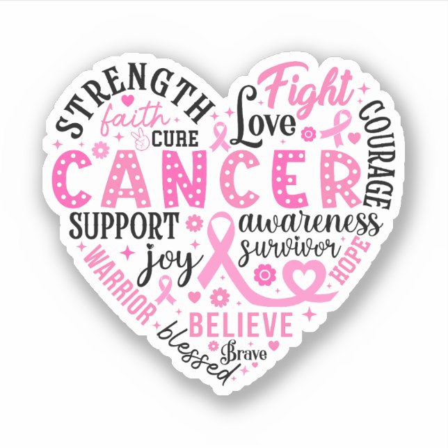 Adesivo Vinheta Vinil de Consciência do Cancer da Mama (Frente)