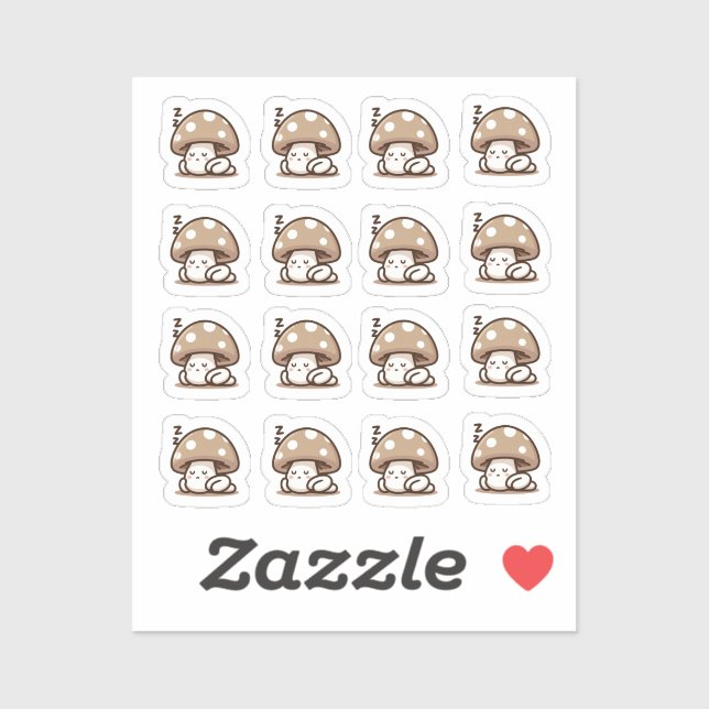 Adesivo Vinheta-vinil de corte personalizado com cogumelo  (Folha)