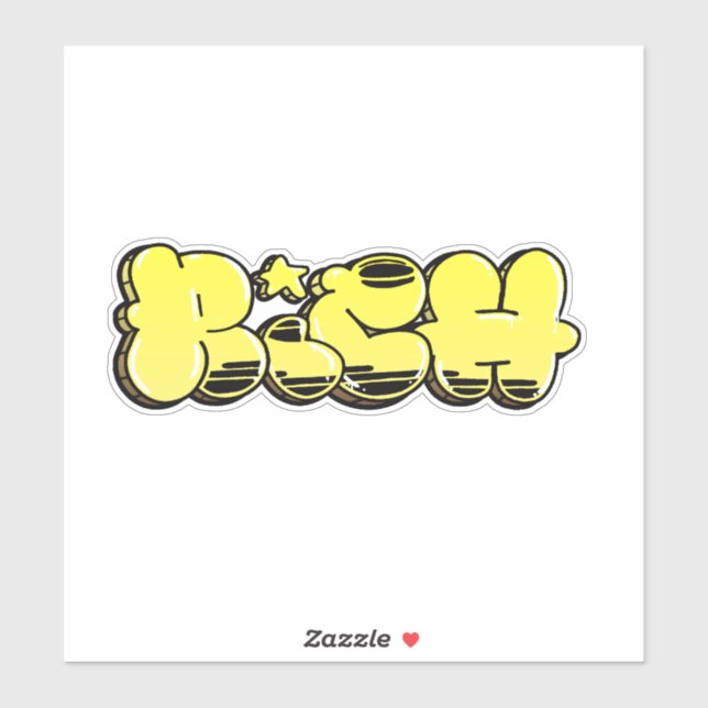 Adesivo Vinheta-Vinil de Grafite "Rico" com Corte Personal (Folha)