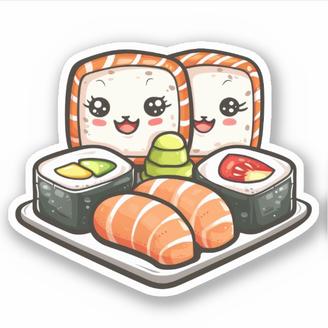 Adesivo Vinheta-vinil de Sushi-Cute (Frente)