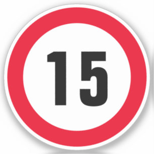 Adesivo Vinheta vinil-limite de velocidade de 15 mph para