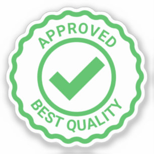 Adesivo Vinheta vinílica de selo verde com marca de seleçã