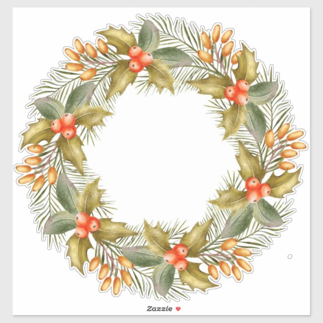 Adesivo Vinheta Wreath de Natal (Folha)
