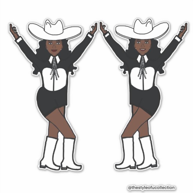 Adesivo Vinhetas brancas pretas ocidentais nº 1 (Frente)