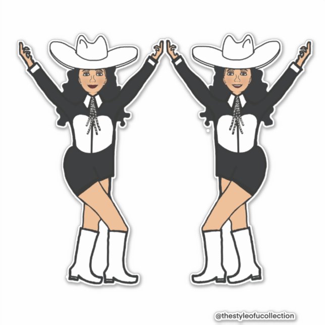 Adesivo Vinhetas brancas pretas ocidentais nº 2 (Frente)