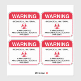 Adesivo Vinhetas de Advertência de Cafeinados Biohazard (r