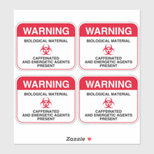 Adesivo Vinhetas de Advertência de Cafeinados Biohazard (r