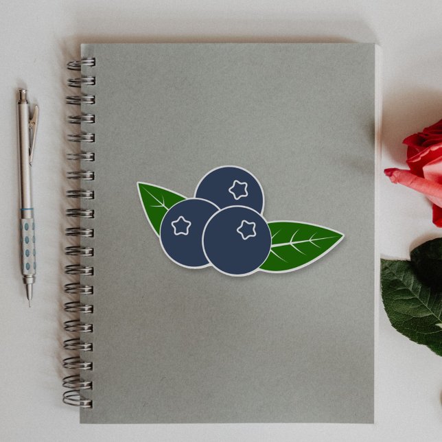 Adesivo Vinhetas de amora personalizada (Blueberry Custom-Cut Vinyl Stickers)