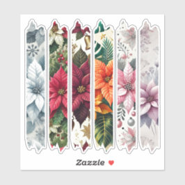 Adesivo Vinhetas de Banda de Lavagem de Natal Poinsettia