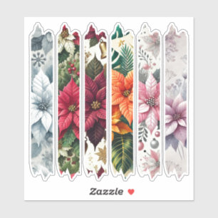 Adesivo Vinhetas de Banda de Lavagem de Natal Poinsettia