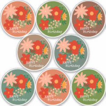 Vinhetas de buquê de flor de aniversário FELIZMENT