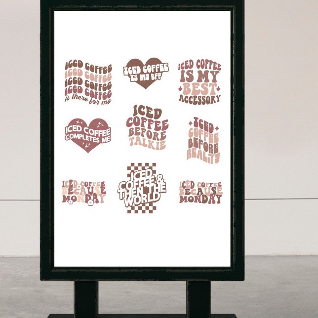 Adesivo Vinhetas de café gelado trazem graça (Criador carregado)