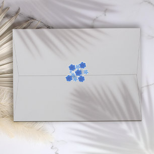 Adesivo Vinhetas de Casamento Floral Romântica Azul