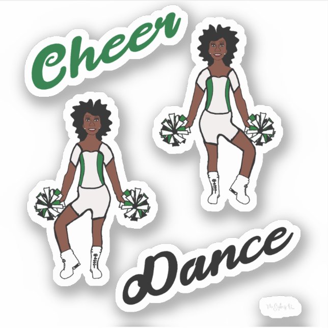 Adesivo Vinhetas De Dança Cheias (Verde Branco) (Frente)