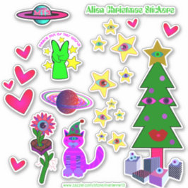 Adesivo Vinhetas de Natal de alienígena