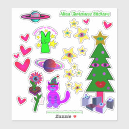 Adesivo Vinhetas de Natal de alienígena